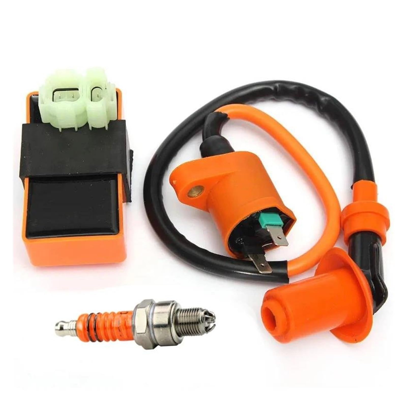 Zündspulenmodul Zündungen Für GY6 50 80 110 125 150cc Moped Roller ATV Go-Karts Racing 6 Pins AC Für CDI Box Zündspule A7TJC Zündkerze(D) von FTJKKVV