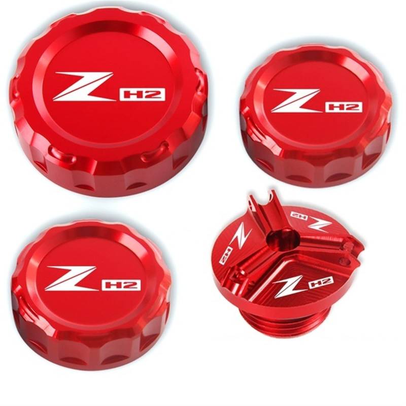 Für KAWASAKI ZH2 Z H2 H2SX Zubehör Bremskupplungsflüssigkeitsbehälterdeckel Kappen Motorstecker Öleinfülldeckel (Farbe : Red-ZH2) von FTNBAE
