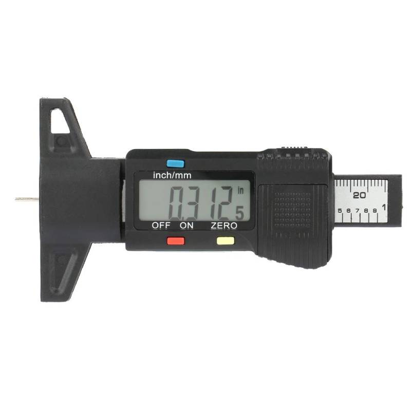 FTVOGUE Digitaler Reifenprofiltiefenmesser Leichtes wesentliches Messwerkzeug für sicheres Fahren mit metrisch/Zoll schaltbarem LCD Display von FTVOGUE