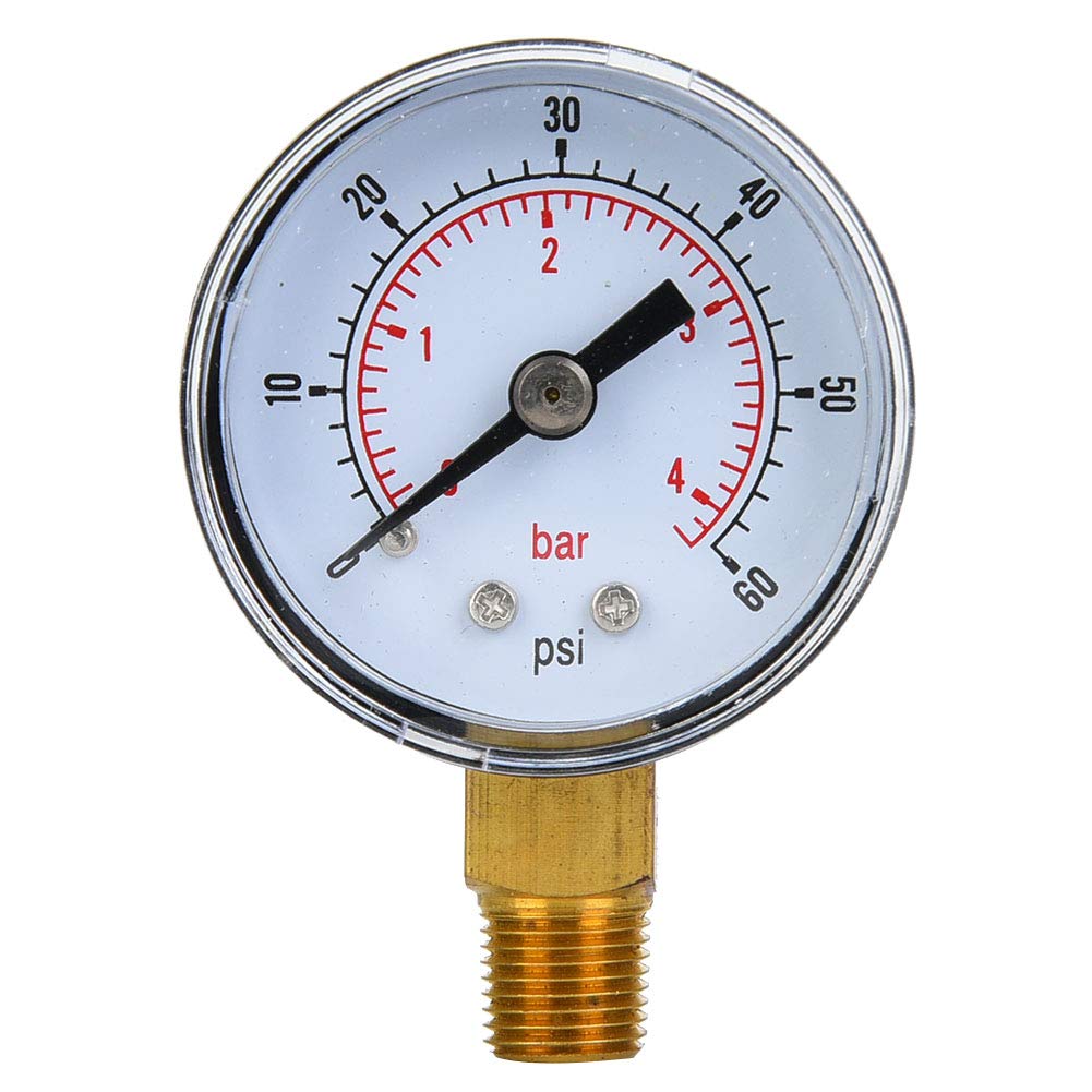 Mechanisches Manometer Manometer Messwerkzeug 1/8inch BSPT-Bodenanschluss für Luft-Öl-Wasser-Messung(0-60psi,0-4bar) von FTVOGUE