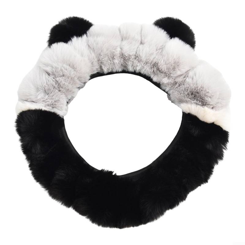 Cozy Winter-Auto-Lenkradbezug, Cartoon-Anti-Rutsch-Griff, 38,1 cm Durchmesser, Grau von FUANA