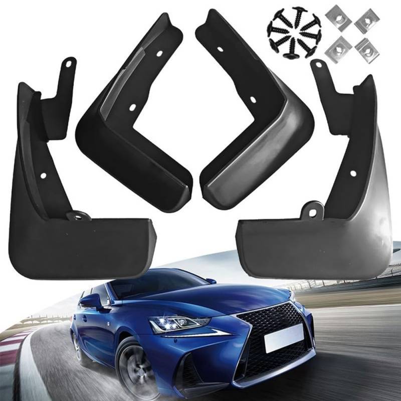 Umfassende Schmutzfänger-Lösung für Lexus IS-Modelle (2014 2020), inklusive 2 vorderen und 2 hinteren Schutzblechen von FUANA