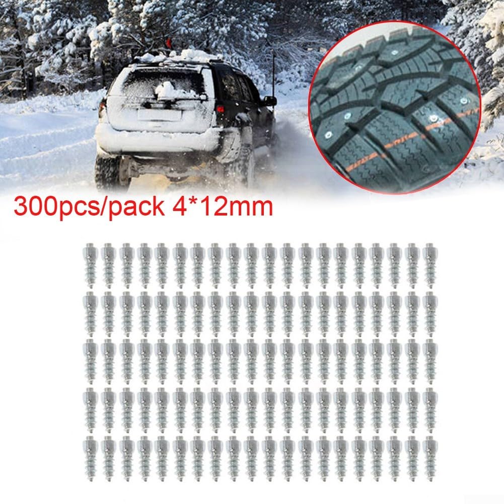 Winter Driving Essentials 300 Stück rutschfeste Spike-Ketten (12 mm), kompatibel mit Autos und Motorrädern von FUANA