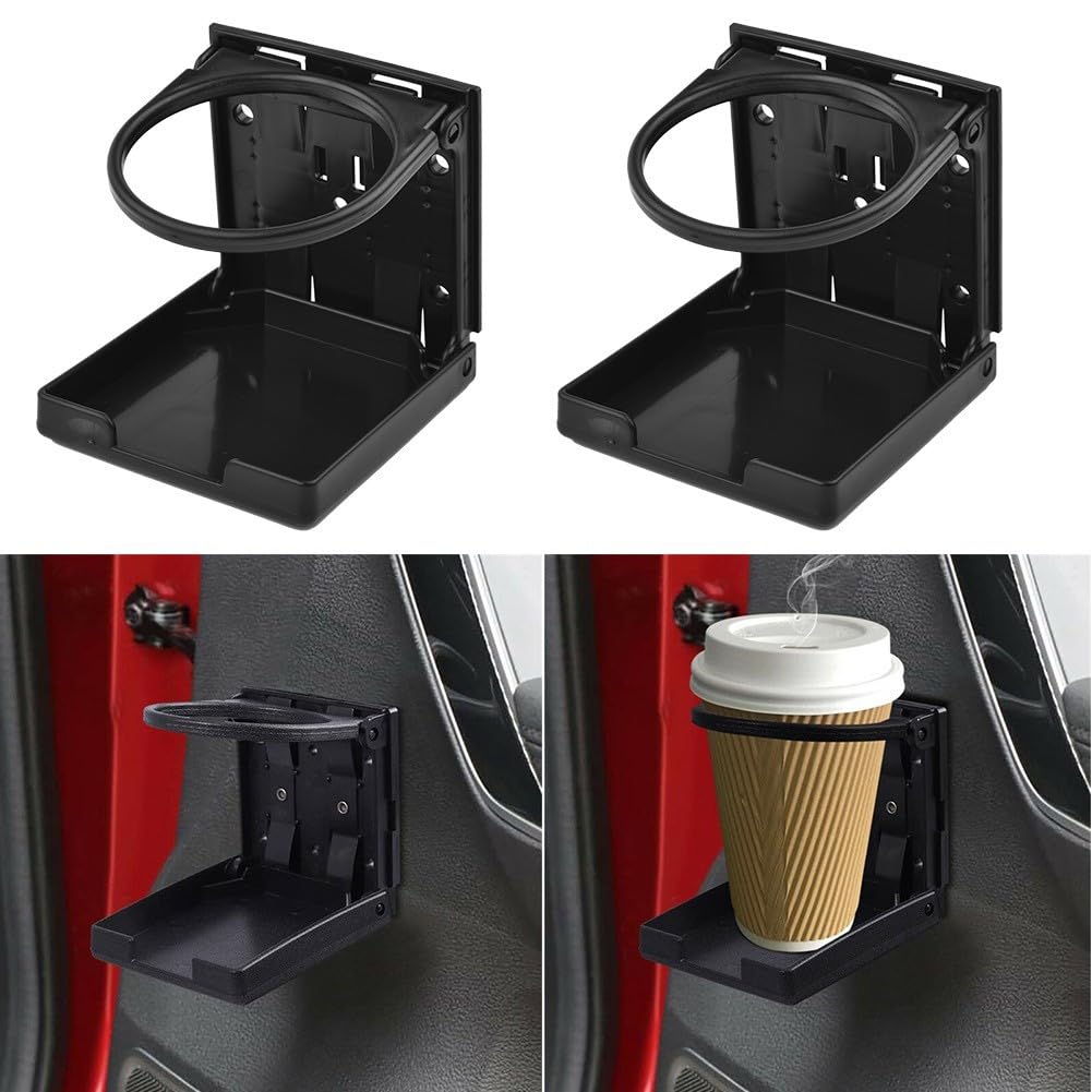 Zusammenklappbares Getränkehalter-Set aus Edelstahl für den Fahrzeuggebrauch, 2 praktische Aufbewahrungsmöglichkeiten Zusammenklappbares Getränkehalter-Set aus Edelstahl für den Fahrzeuggebrauch, 2 praktische Aufbewahrungsmöglichkeiten von FUANA