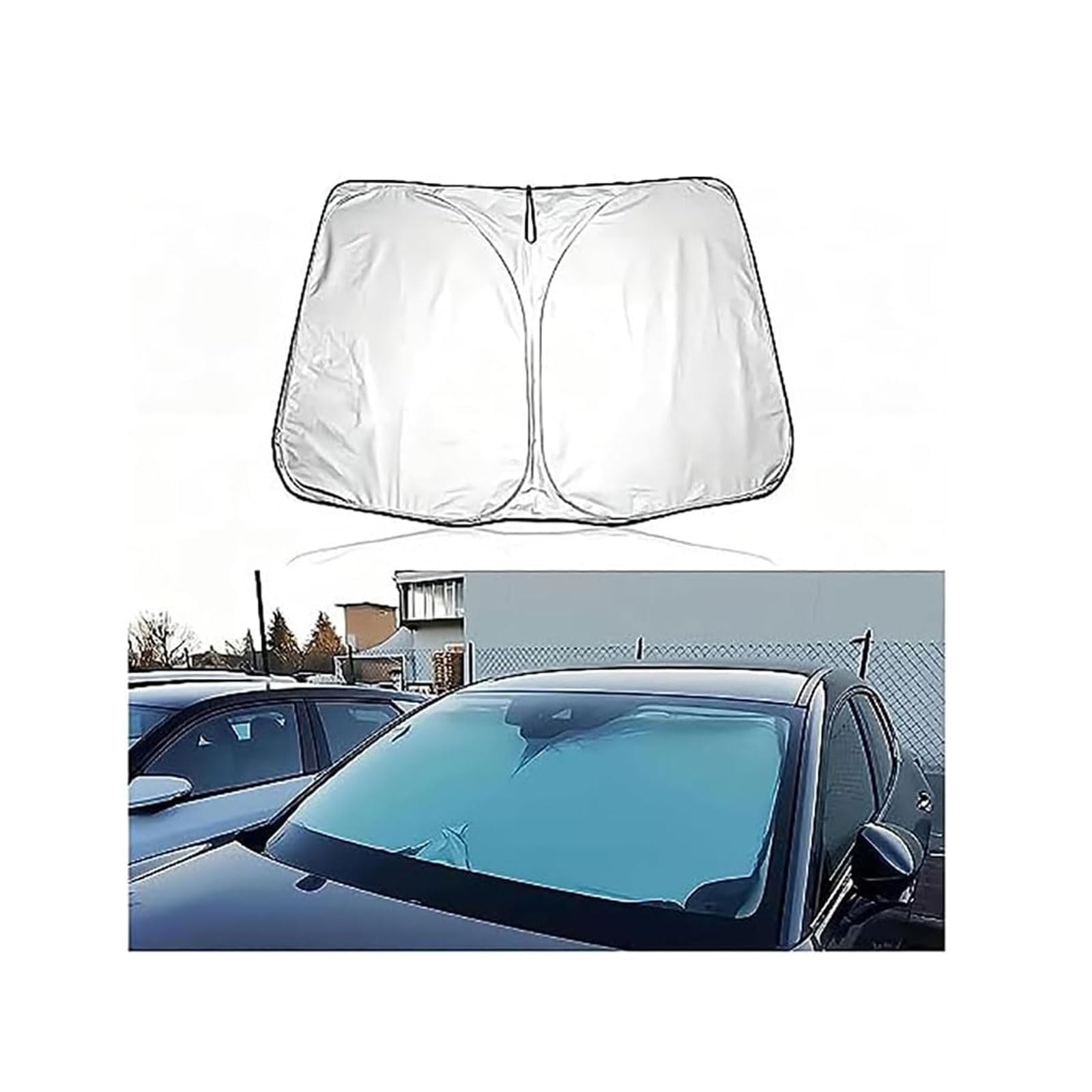 Sonnenschutz Auto Frontscheibe für Ford Puma/Puma St SUV 2019 2020 2021 2022 2023 2024, Windschutzscheibe UV-Schutz Faltbar Sonnenschirm Innen Zubehör,Silver Sonnenschutz Auto Frontscheibe für Ford Puma/Puma St SUV 2019 2020 2021 2022 2023 2024, Windschutzscheibe UV-Schutz Faltbar Sonnenschirm Innen Zubehör,Silver von FUDGENGNP
