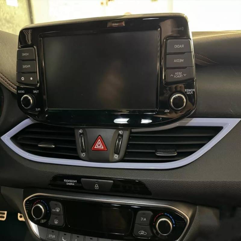 FUEISOF Armaturenbrett Gitter Lüftung Abdeckung Rahmen Auto-Innenraum ABS Für Hyundai I30 PD PDE MK3 2017-2024 (Blau) von FUEISOF