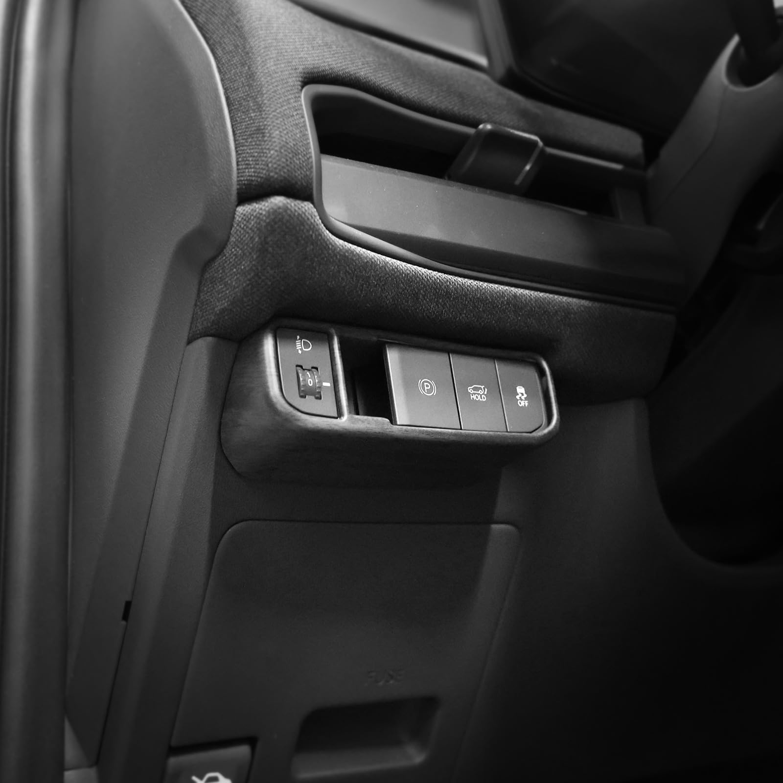 FUEISOF Auto Innen Scheinwerfer Lichtschalter Abdeckung Blende für Kia EV3 2024 2025 (Holzmaserung) von FUEISOF