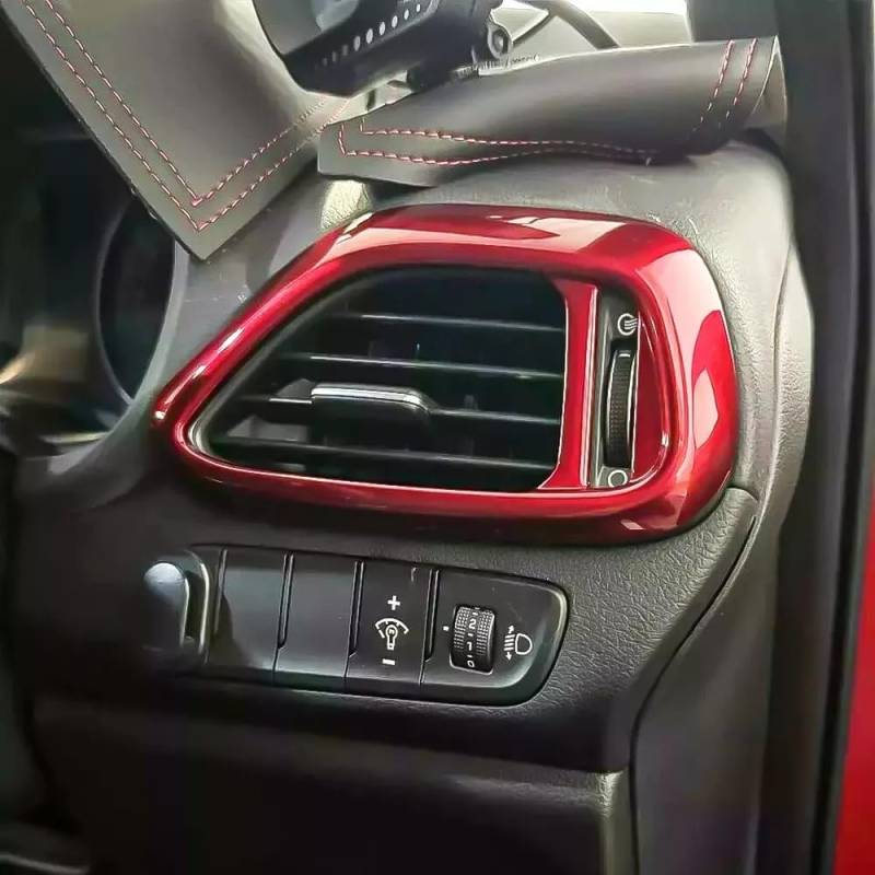 FUEISOF Für Hyundai i30 i30N 2017-2024 Auto-Luftauslass Lüftungsgitter Abdeckung 2 Stück Rechts und Links (Rot) von FUEISOF