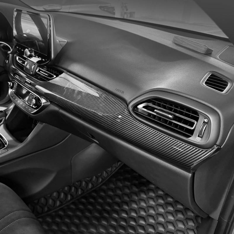 FUEISOF für Hyundai I30 2017-2023 Armaturenbrett Abdeckung Mittelkonsolenverkleidung Kohlefaser Stil ABS von FUEISOF