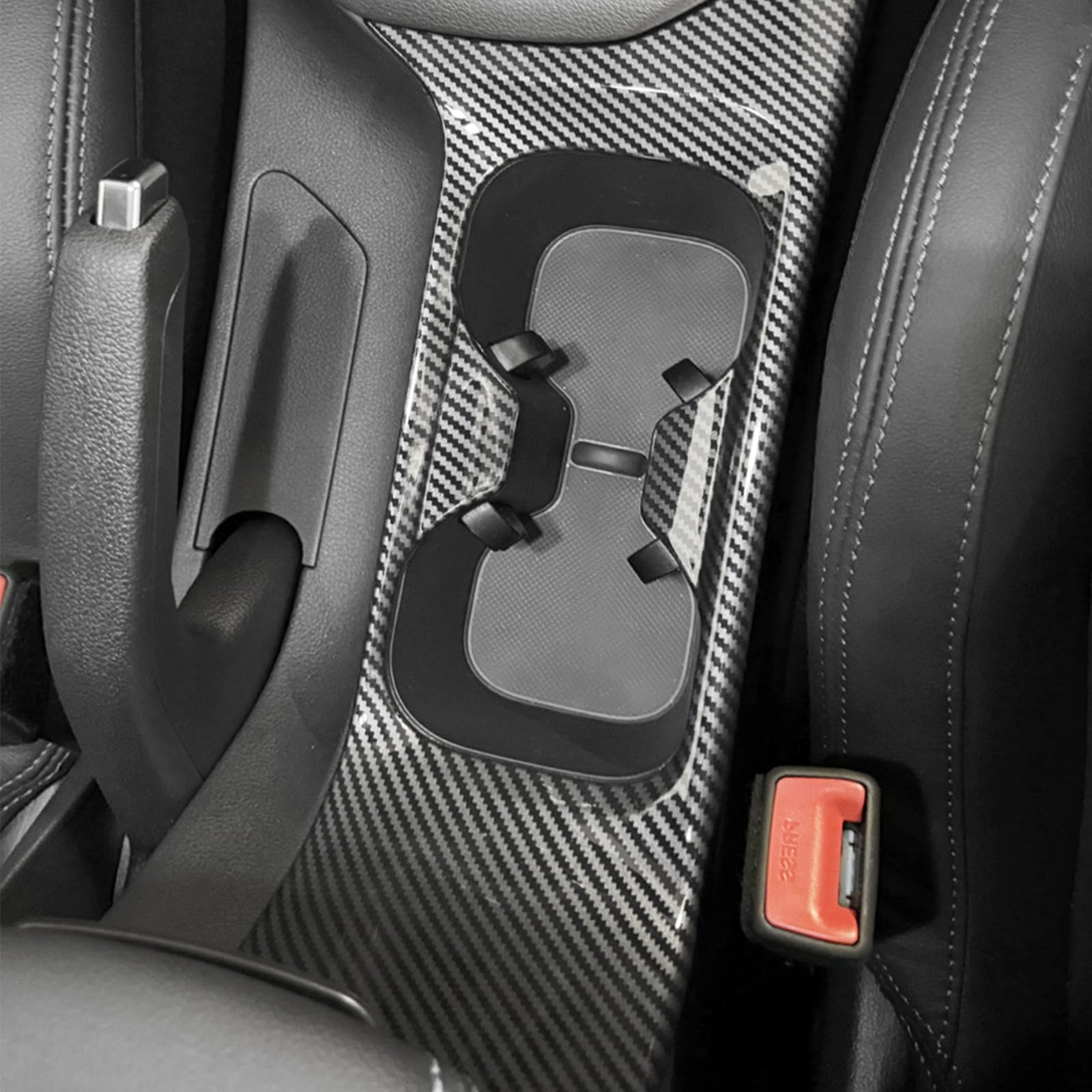 FUEISOF für Hyundai I30 2017-2024 Becherhalter Blende Abdeckung Rahmen ABS Kohlefaser Schwarz von FUEISOF