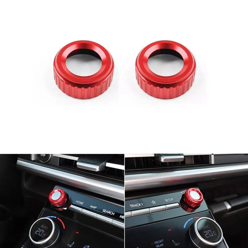FUEISOF für Hyundai Santa Fe MX5 2024 ABS Radio Lautstärkeregler Schalterknopf Abdeckung (Rot) von FUEISOF