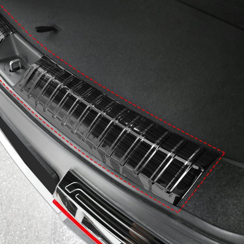 FUEISOF für Hyundai Santa Fe MX5 2024 Edelstahl Innen Stoßstange Schutz Koffer Schweller Abdeckung (Schwarz) von FUEISOF