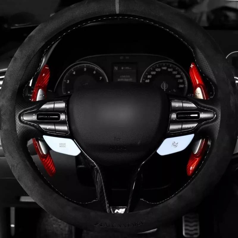FUEISOF für Hyundai i30 N Kona N I20 N Elantra N Lenkrad Schaltwippen Verlängerung Schalthebel Echte Kohlefaser (Rot) von FUEISOF
