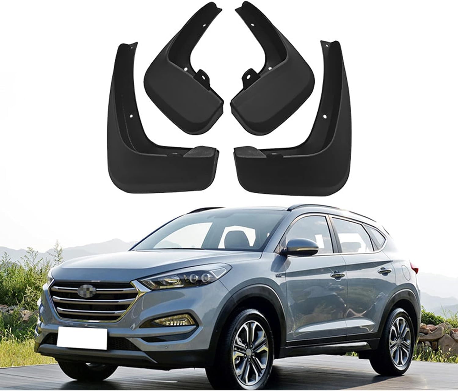 4 Stück Auto Schmutzfänger für Hyundai Tucson TL 2010-2019,Vorne und Hinten Spritzschutz Spritzfest Dekoration Auto Styling Zubehör von FUFIZU