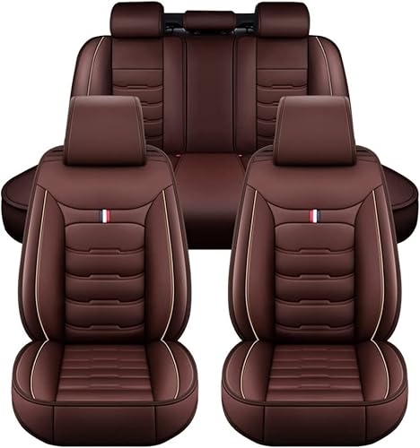 FUFIZU Autositzbezüge für Benz C-Klasse(W204) C200 Coupe[2007-2015],Leder Wasserdicht Verschleißfest Innenraum Schonbezüge sitzschoner vorne und hinten,Brown von FUFIZU