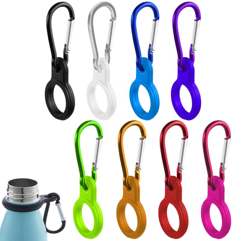 FUIPVGI Silikon-Schnallen-Clips für Wasserflaschen, mit Karabiner-Gürtelclip zum Radfahren, bunt, 8 Stück von FUIPVGI