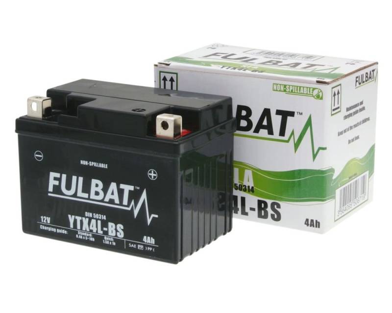 FULBAT Batterie 12 V 3 Ah (FTX4L-BS) [wartungsfrei & versiegelt] kompatibel für KYMCO Yup 50 02-03 von Fulbat