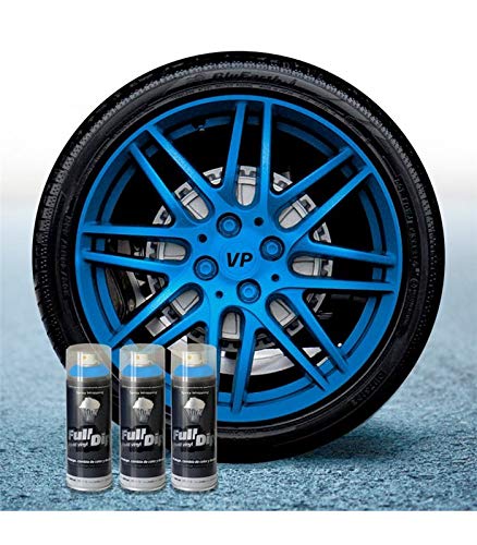 Set Felgen Vinyl Flüssig Full Dip 3 Sprays blau metallic von FULL DIP