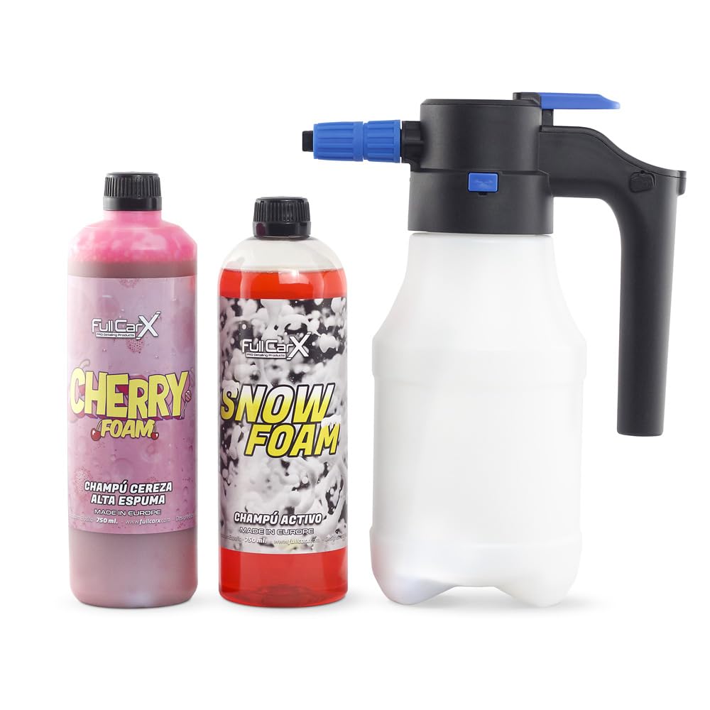 FULLCARX Autoshampoo Set mit Automatischem Drucksprüher Batterie USB, Snow Foam Shampoo PH Neutral Autoreinigung, Rosa Aktivschaum Vorreiniger Cherry Foam, Autopflege Auto Waschen Aussen Detailing FULLCARX Autoshampoo Set mit Automatischem Drucksprüher Batterie USB, Snow Foam Shampoo PH Neutral Autoreinigung, Rosa Aktivschaum Vorreiniger Cherry Foam, Autopflege Auto Waschen Aussen Detailing von FullCarX