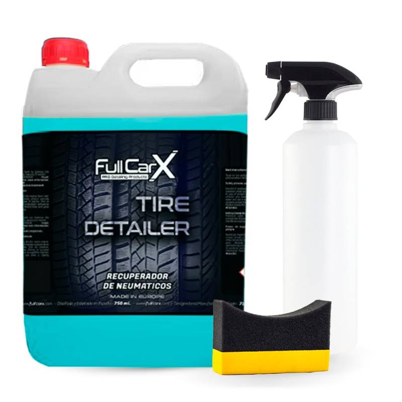FULLCARX Tire Detailer 5L Reifenglanz Auto, Reifenpflege Gummipflege Kunststoff Auffrischer Schwarz Reifen Glanz, Satin Finish, Reiniger Kunststoffpflege Reinigung Detailing Professionelles Produkt von FullCarX
