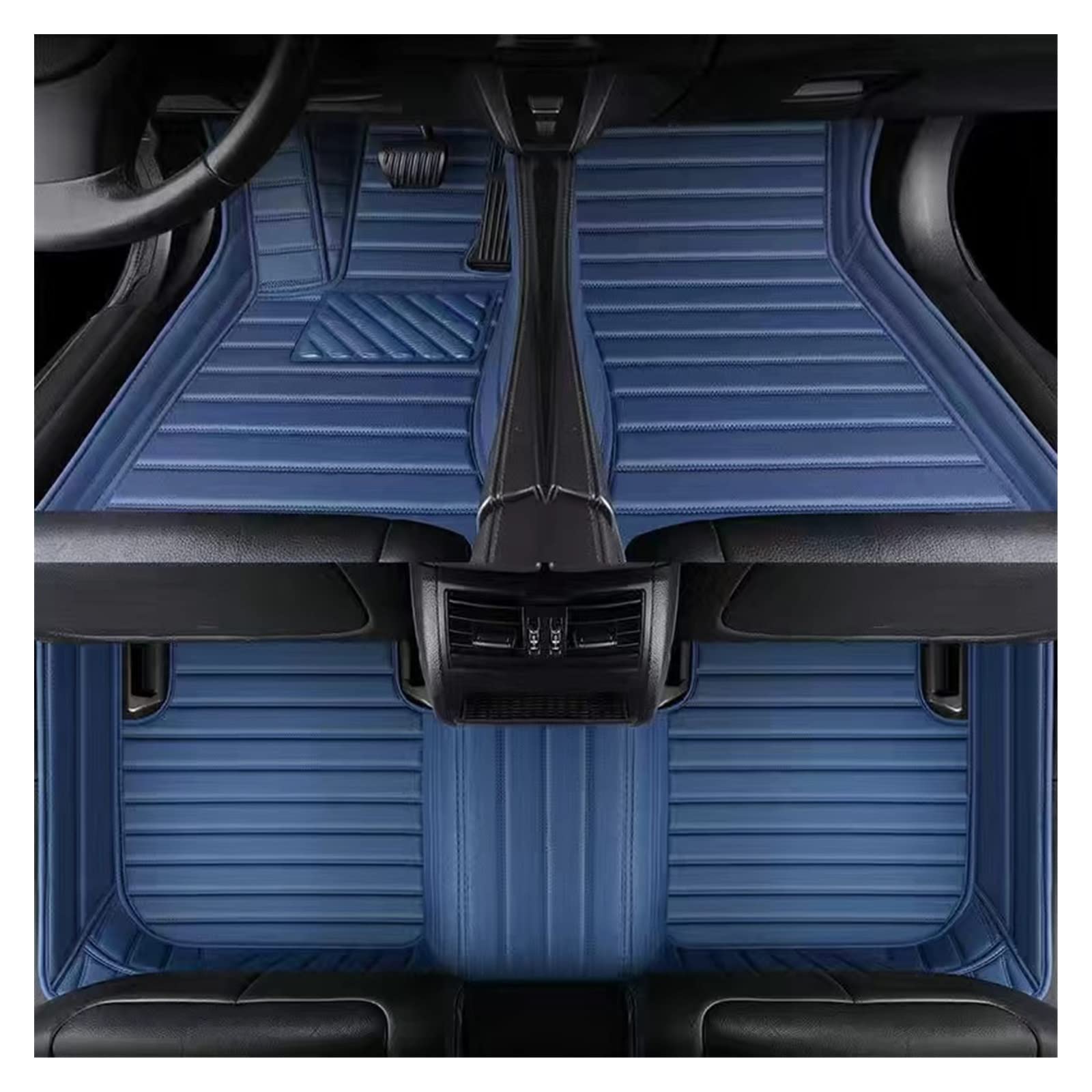 Fußmatten Auto-Fußmatten-Set Für VW Für Golf 7 2014–2020, Wasserdichtes Zubehör, Auto-Innenteppiche Automatte (Farbe : Blau) von FUNFOB