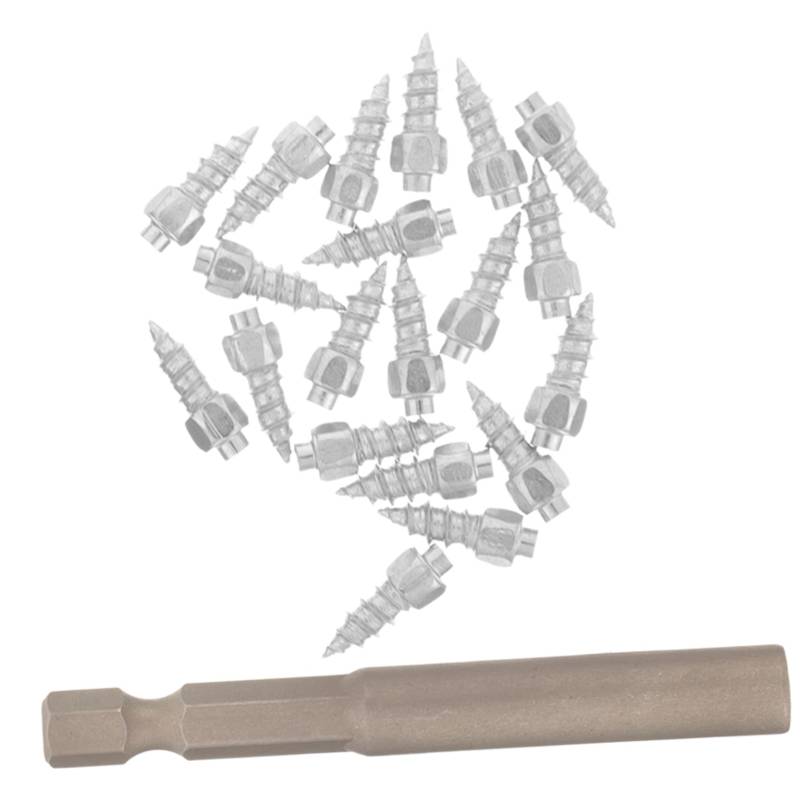 FUNOMOCYA 20 Stück Anti-Cleat-Reifen Reifenspikes Auto Reifenspikes einschrauben Auto-Schneezubehör Schneereifenschrauben Radbolzen Reifenspikes für Motorräder Reifenbolzen Stahl von FUNOMOCYA