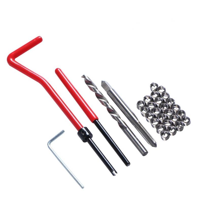 FUNOMOCYA 30 Stück Thread Reparateur Automotive Reparaturen Automotive Repairs Thread Repair kit Repair kit for Damaged Threads Gewindeeinsatz-Kit Reparatur von Helicoil-Gewinden rot von FUNOMOCYA