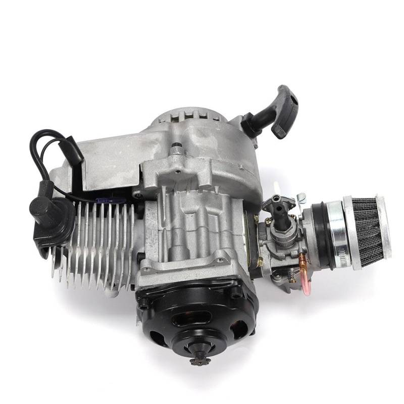 49CC Aluminium Komplettmotor 2-Takt Einzylinder Minimoto Motor für 47cc / 49cc Pocket Bikes, Mini Dirt Bikes ATVs Scooters von FUNYSF