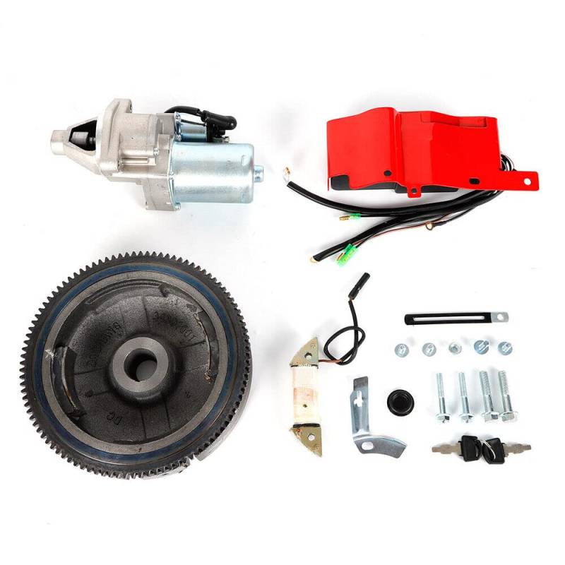 FUNYSF Schwungrad Elektrostarter Kit für Honda GX390 13HP 11HP Elektrostarter Motor Starter Kit mit Schlüsselschalter Motor und Generator von FUNYSF