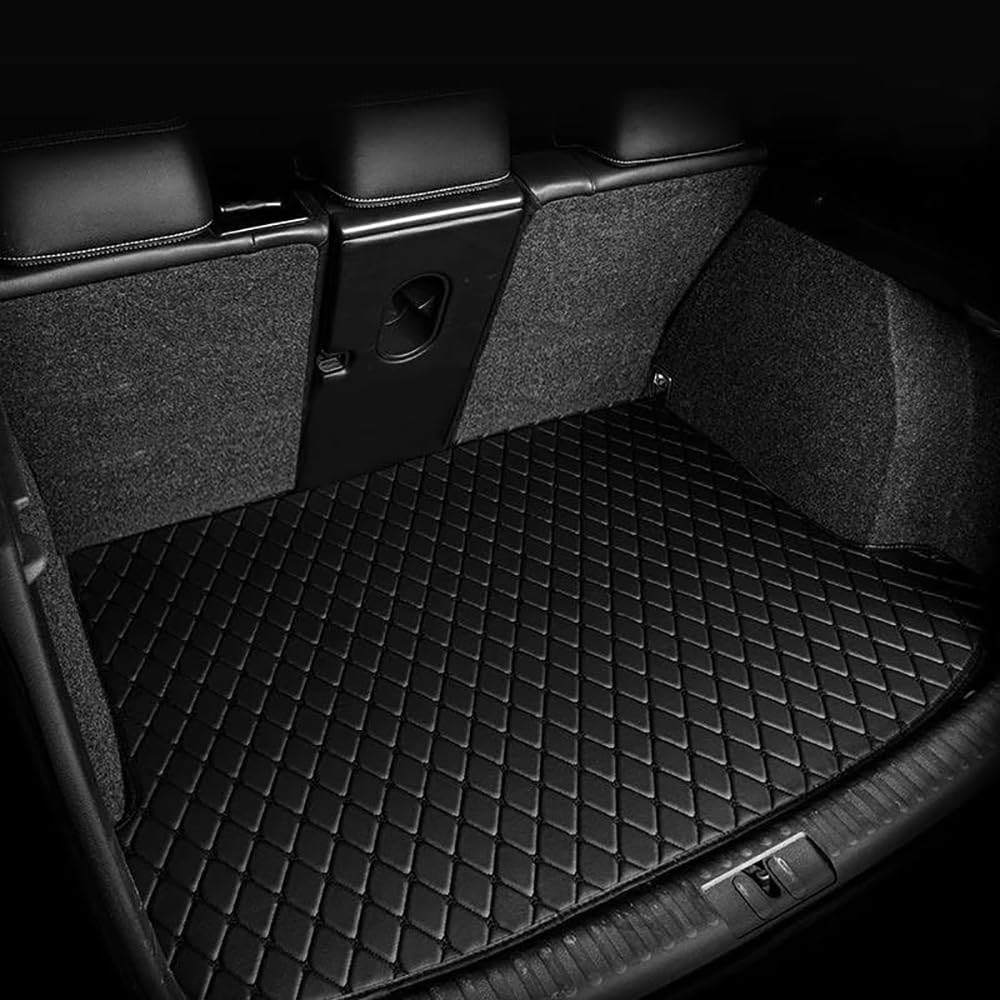 Auto Kofferraummatten für Toyota Land Cruiser 7seats 2017-2024,Leder Teppiche Matten Fußmatten Kofferraumwanne Wasserdicht Antirutsch Strapazierfähigen Zubehör,BIACK B von FURLOU