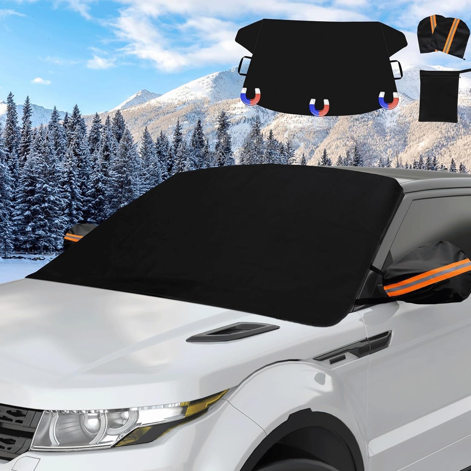 Frontscheibenabdeckung Winter für BMW 5 Series F10 F11 F07 F10 F18 2000-2023 2024, Windschutzscheibe Abdeckung für Auto Gegen Schnee Staub Sonne Zubehör,Black Frontscheibenabdeckung Winter für BMW 5 Series F10 F11 F07 F10 F18 2000-2023 2024, Windschutzscheibe Abdeckung für Auto Gegen Schnee Staub Sonne Zubehör,Black von FURLOU