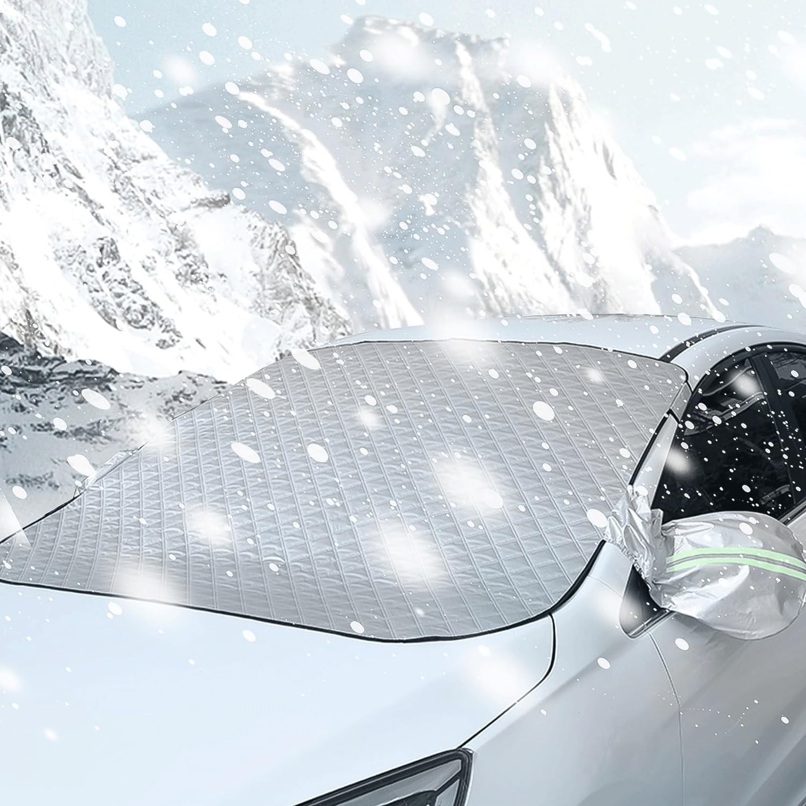 Frontscheibenabdeckung Winter für BMW 5 Series F10 F11 F07 F10 F18 2000-2023 2024, Windschutzscheibe Abdeckung für Auto Gegen Schnee Staub Sonne Zubehör,White von FURLOU