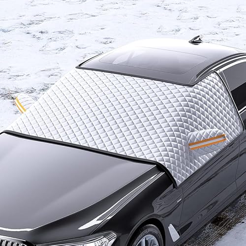 Frontscheibenabdeckung Winter für Audi Q7 2006-2015, Magnetisch Verdicken Auto Scheibenabdeckung mit Seitenspiegelabdeckung Gegen Schnee, EIS, Frost, Sonne,L von FURREN