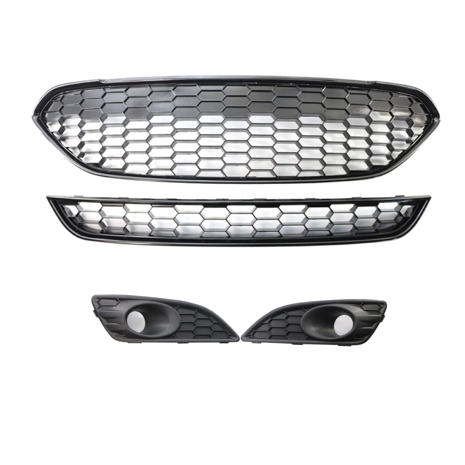 Gitter Grill Auto Frontstoßstangengrill Hex Mesh Nebelscheinwerfer Grill Für Fiesta Für Zetec-S 2013–2017 EinsäTze Zierleiste (Farbe : As shown 1 Set) von FURREN