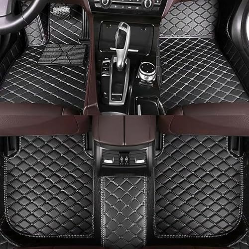 Auto Fußmatten für CRV CR-V 2. Generation 2002 2003 2004 2005 2006, Wasserdicht rutschfest PU Leder Volle Abdeckung Schutz Bodenbelag Innenraum Zubehör,A/Black von FUSKL