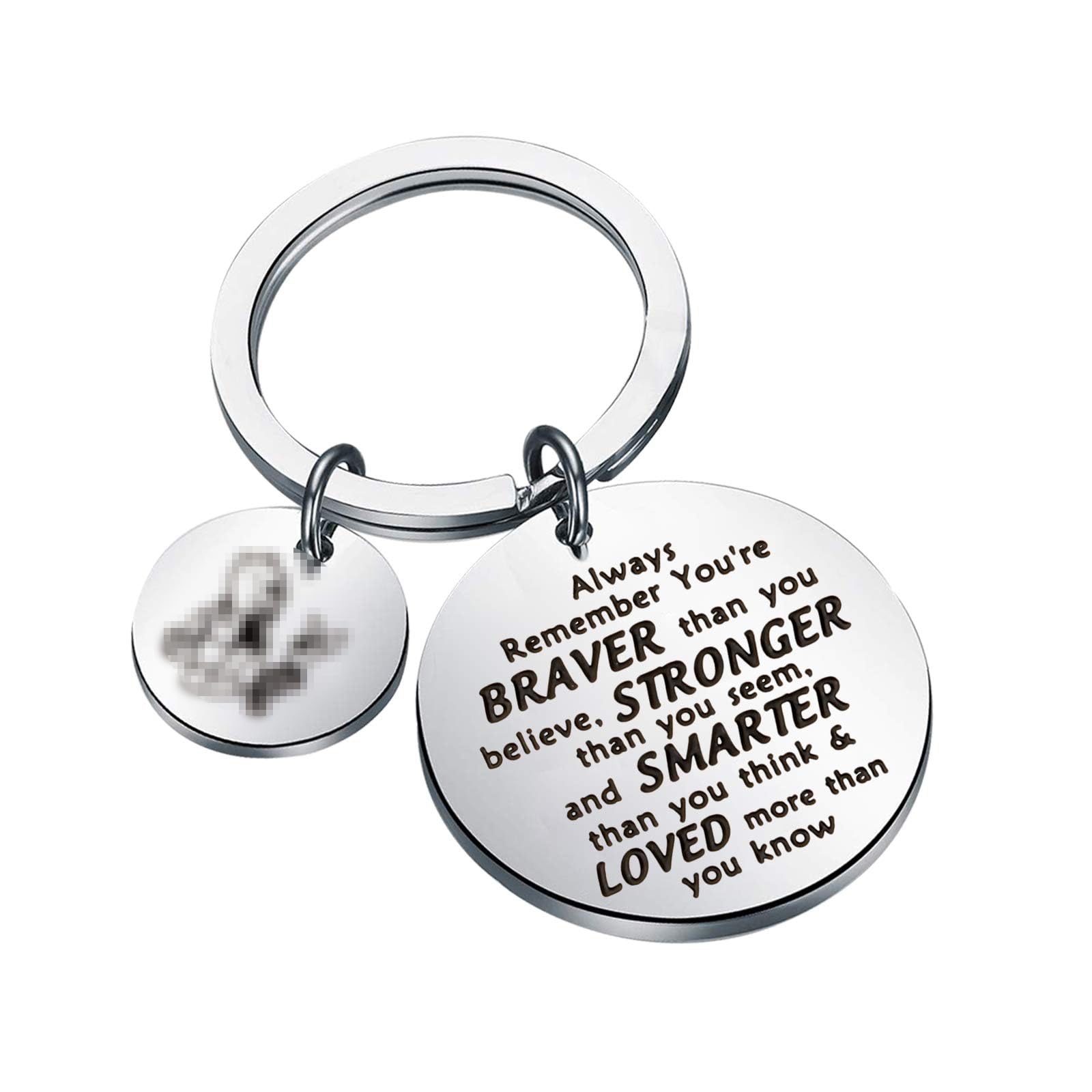 Poooh Bear Gifts Keychain Friend Gift Friendship Keychain Birthday Gift Inspirational You are Braver Stronger Smarter Than You Think, silber, Large Poooh Bear Gifts Keychain Friend Gift Friendship Keychain Birthday Gift Inspirational You are Braver Stronger Smarter Than You Think, silber, Large von FUSTMW