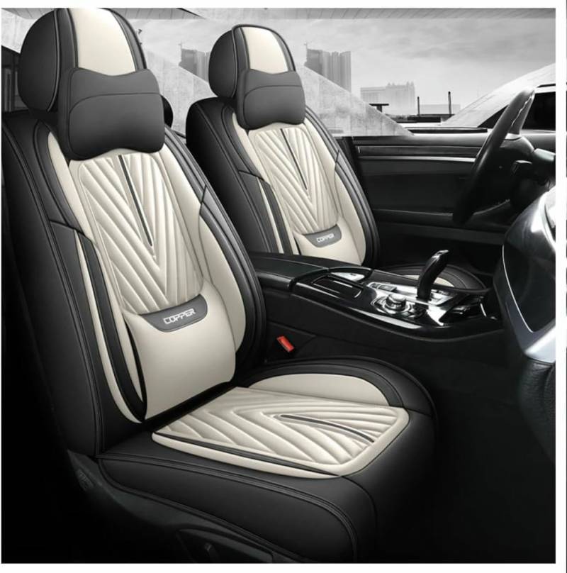 FUXZSV Autositzbezüge sind geeignet für Nissan X-Trail T30 /X-Trail T31 /X-Trail T32 /Versa Note Leder/atmungsaktiv,Hellbraun von FUXZSV