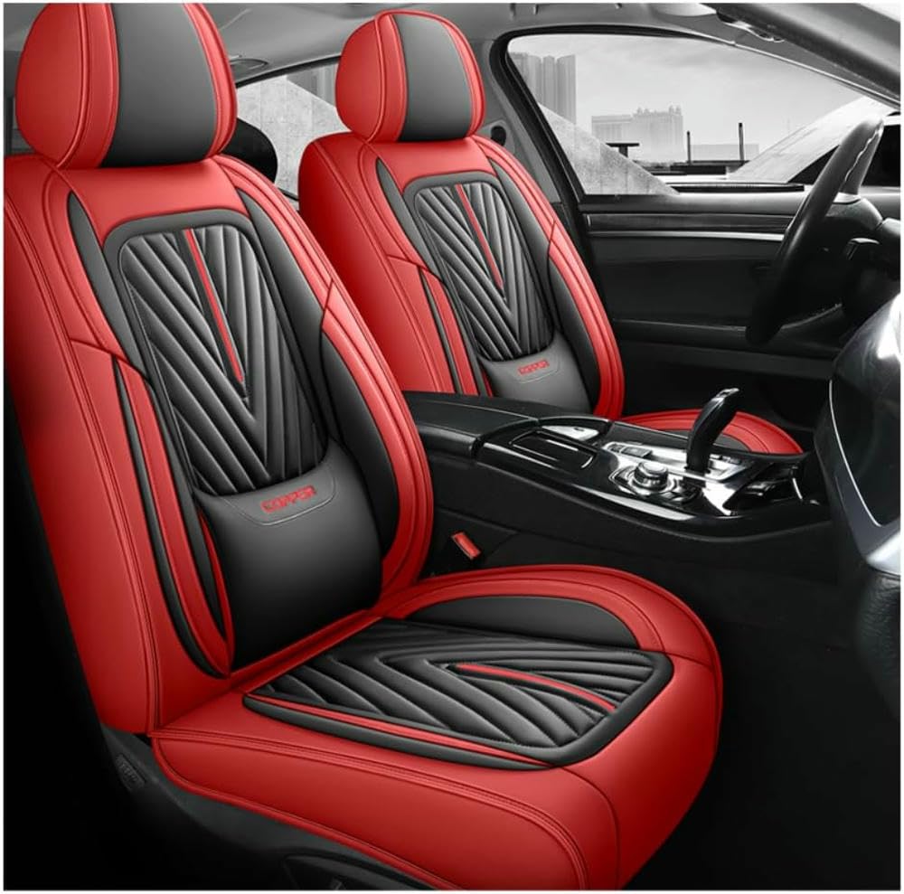 FUXZSV Autositzbezüge sind geeignet für VVW Passat Variant Passat b6 Variant Passat b7 Variant Passat b8 Variantleder/atmungsaktiv,Rot von FUXZSV