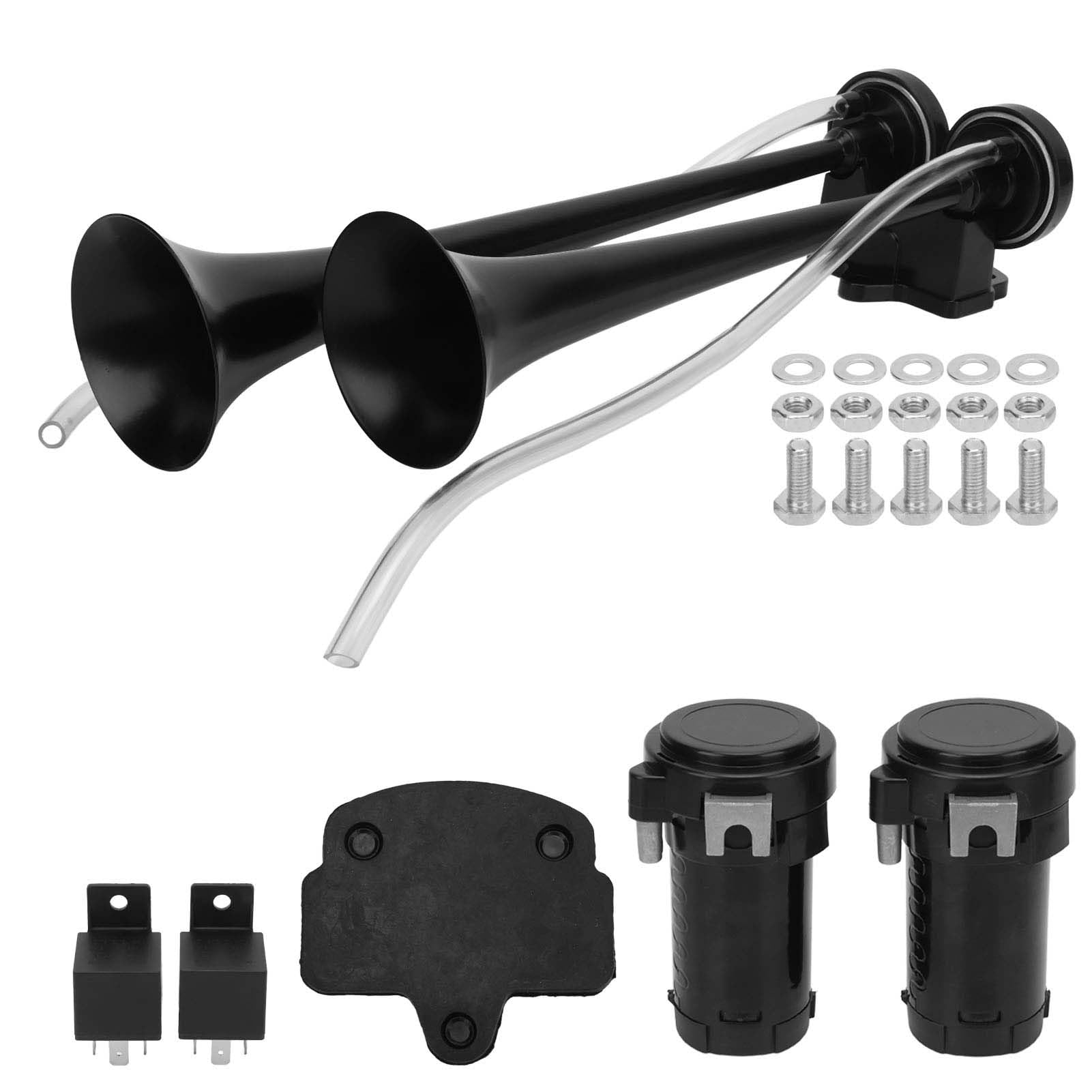 130 dB Dual -Trompeten -Lufthorn -Kit mit Kompressor, komplettem Set, Installation, breite Anwendung für LKWs, Autos, Yachten, Minenwagen 130 dB Dual -Trompeten -Lufthorn -Kit mit Kompressor, komplettem Set, Installation, breite Anwendung für LKWs, Autos, Yachten, Minenwagen von FUZHUI