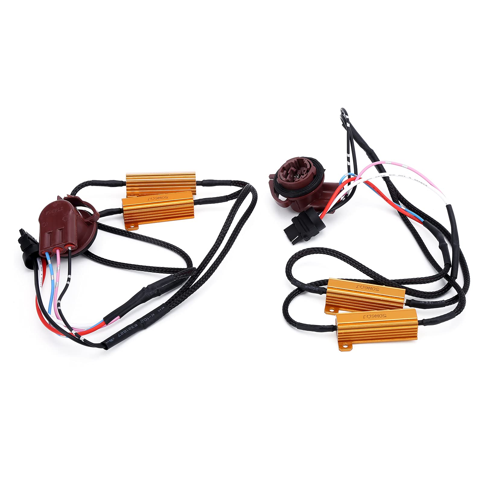 2pcs 3157a LED 50W Lastwiderstand für Auto -Scheinwerfernebel -Lampe, Blitzfehler -Stornierungen, Flackern, einfache Installation, LED -LED -Lampenblitzproblem, Löschen von 2pcs 3157a LED 50W Lastwiderstand für Auto -Scheinwerfernebel -Lampe, Blitzfehler -Stornierungen, Flackern, einfache Installation, LED -LED -Lampenblitzproblem, Löschen von von FUZHUI