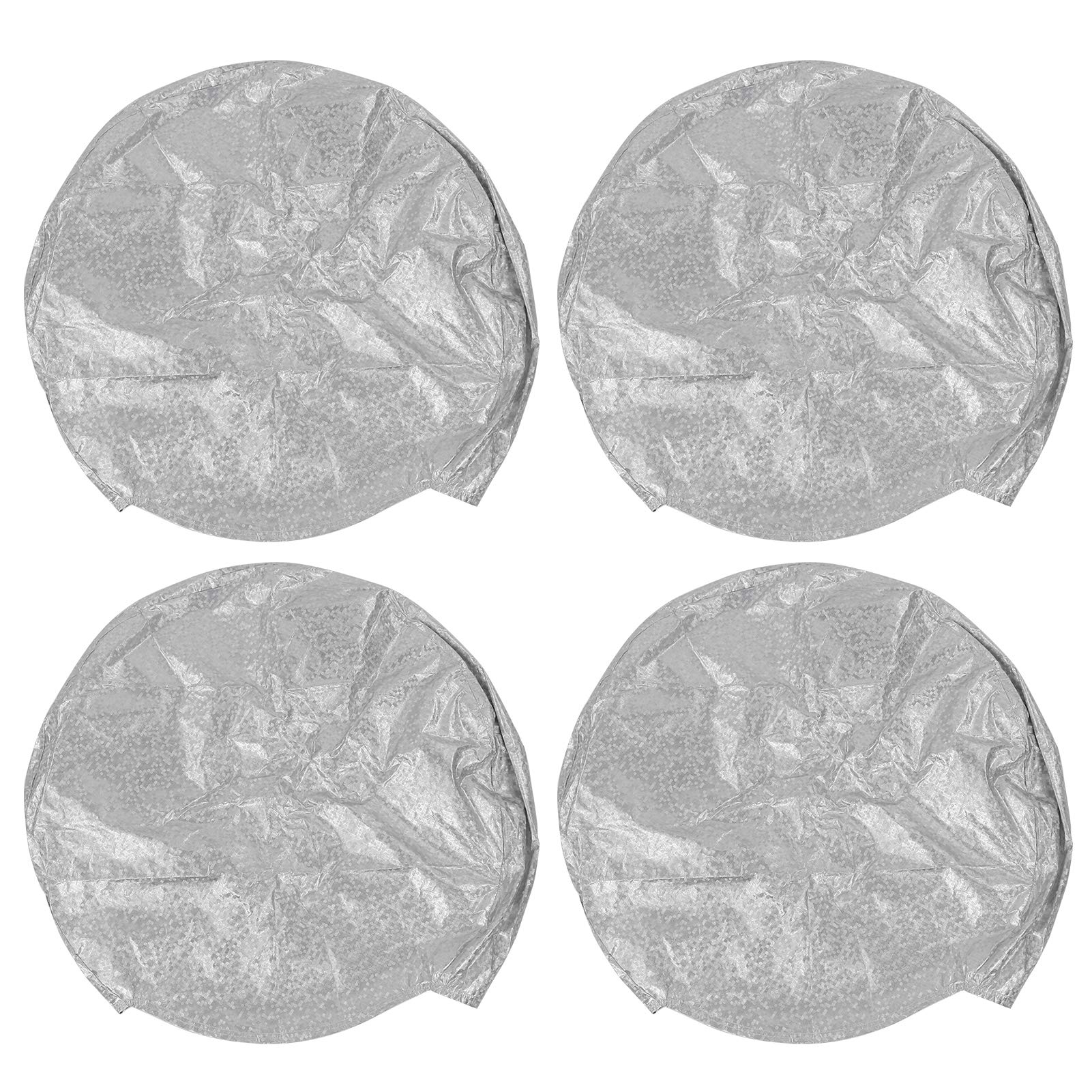 4PCS Aluminum Film Tire Covers, Car Tyre Protectors for Cars Trucks SUVs RVs, Install with Hook, Durably PEVA Material (27-29 feet) von FUZHUI