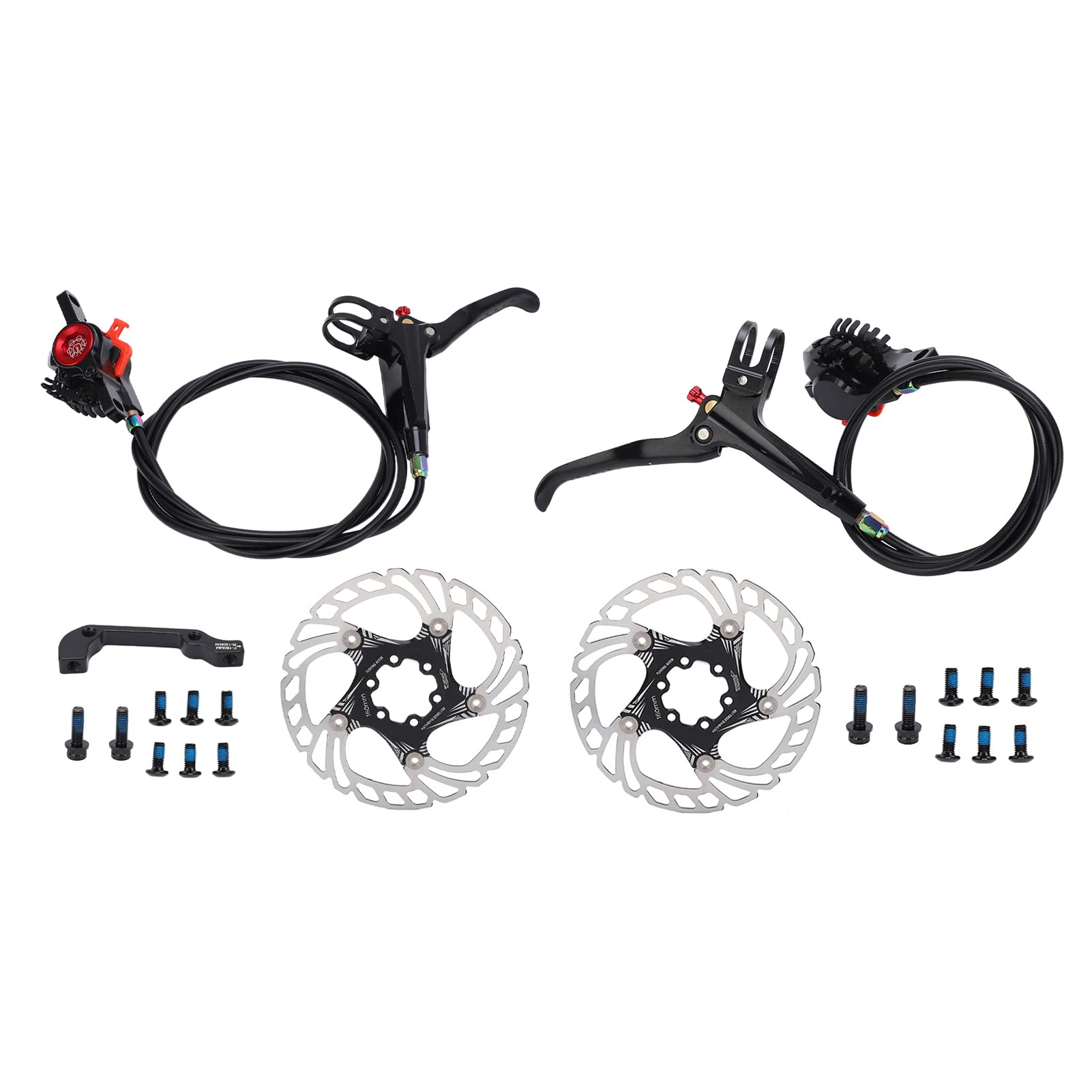 Bremskühlscheibe mit schwimmendem Rotor für starkes Bremsen, hydraulisches Scheibenbremssystem mit polygonalem Luftstrom, breite Anwendbarkeit für gewöhnliche Mountainbikes (Black) von FUZHUI