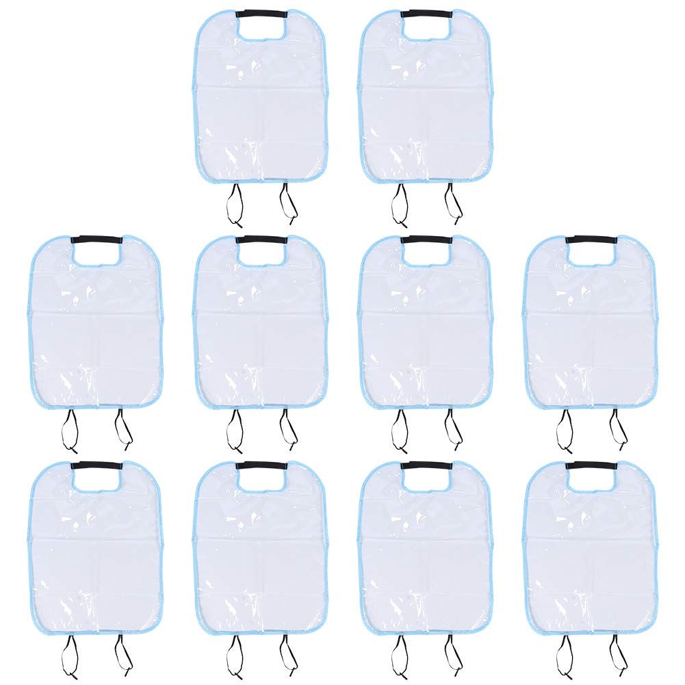 FUZHUI 10pcs Kick Dirty Mud Mat, Detachable Car Front Seating Back Protective Cover, PE Material, Transparent Appearance for Car Truck SUV (Blau) von FUZHUI