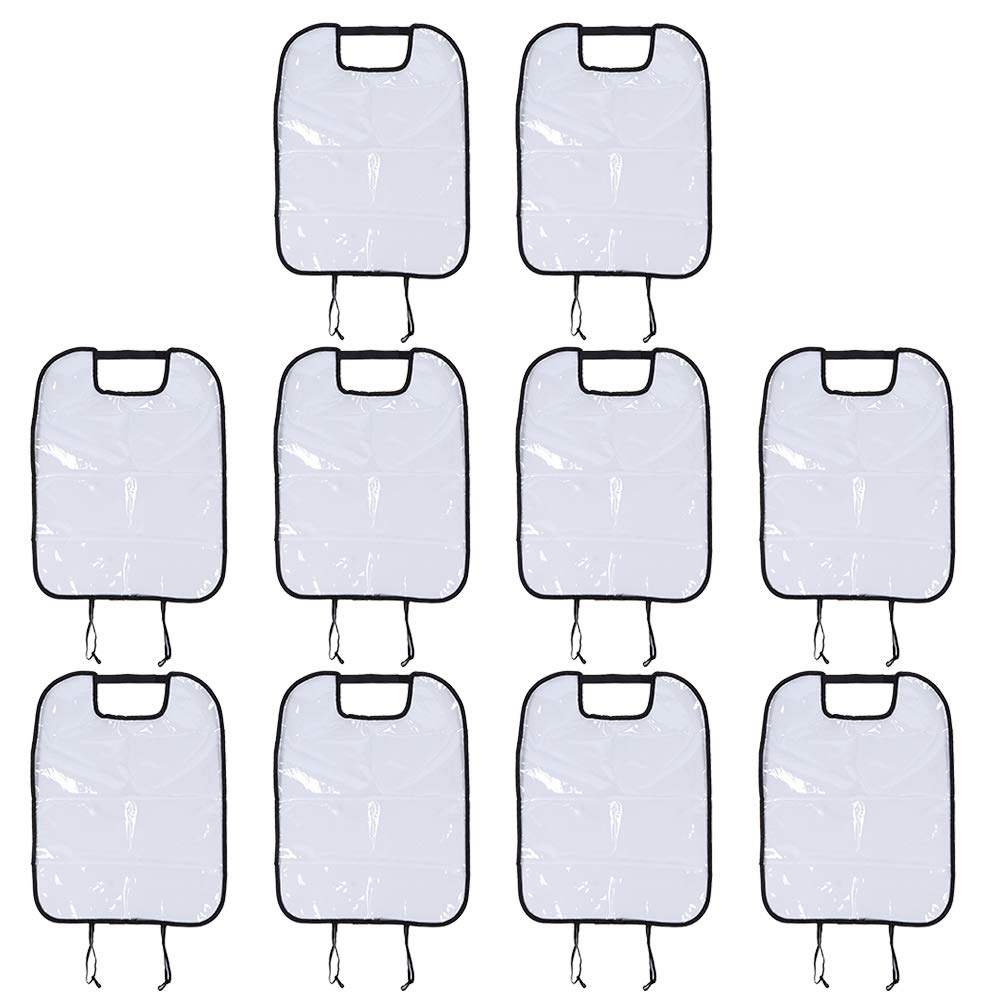 FUZHUI 10pcs Kick Dirty Mud Mat, Detachable Car Front Seating Back Protective Cover, PE Material, Transparent Appearance for Car Truck SUV (Schwarz) von FUZHUI