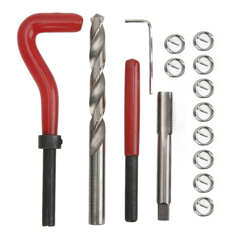 FUZHUI 15pcs M10x1.0x13,5 mm Fadenreparaturkit, Metallbohrer -Bit -TIPP und Gewindeeinsätze, ausgezeichnete Installationswerkzeugwerkzeug für die Maschine für die Maschine Reparatur von FUZHUI