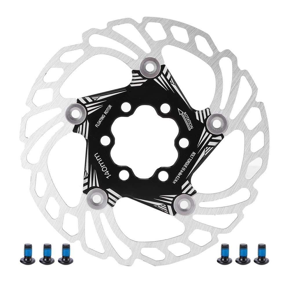 Mountain 5 -Stift 140 mm schwsesen Bremsscheibenrotoren, leichte Aluminiumlegierung von Aluminiumlegierungen, exzellente Edelstahl -Außenscheibe, reduziert die Wärmeübertragung, (Black) von FUZHUI