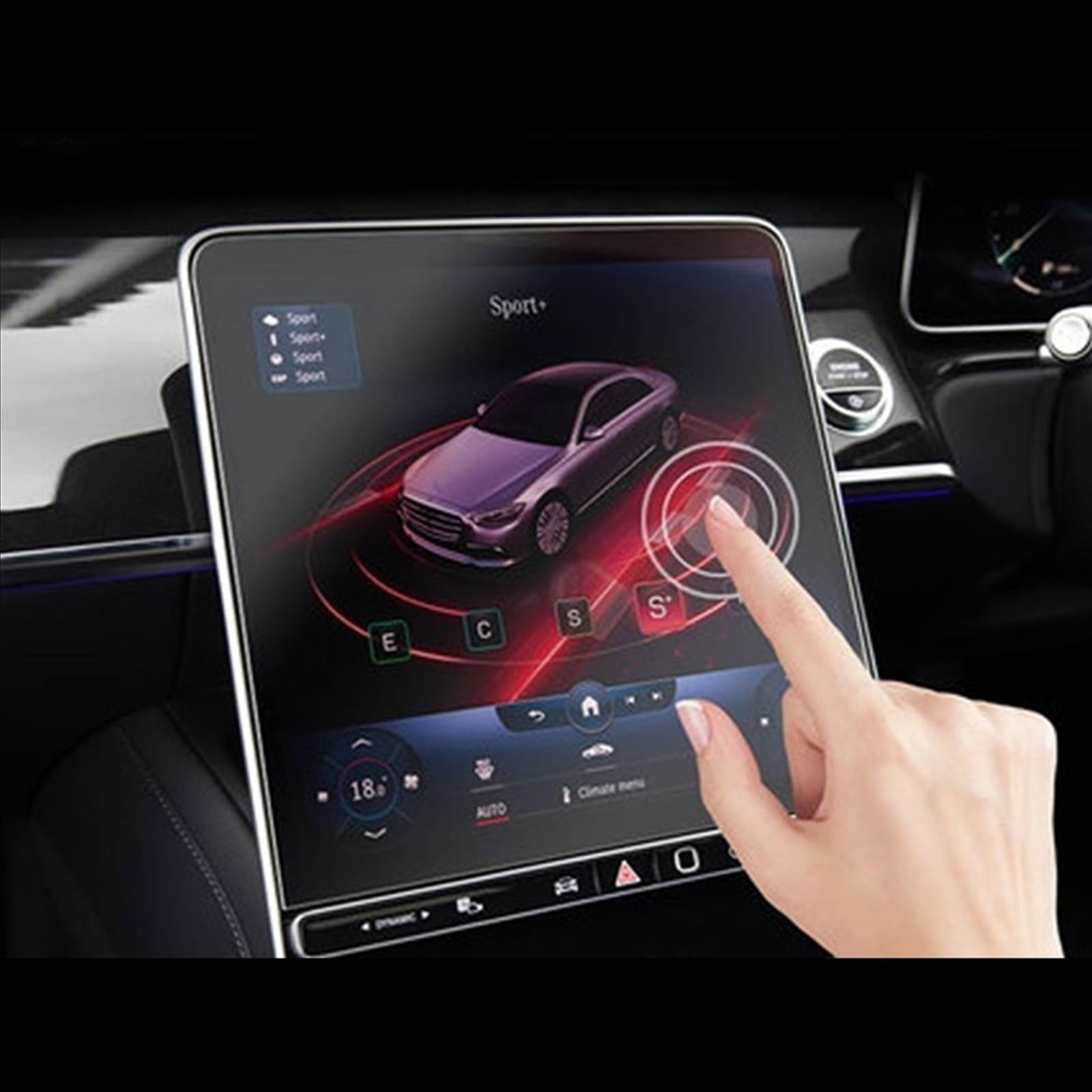 FVGOKMNA 12,8 Zoll Kompatibel Mit Mercedes Für Benz Für S-Class W223 2021 Auto-Navigationsschutz Gehärtetes Glas Displayschutzfolie Refit GPS Transparent Schutzfolie(12.8 Inch) von FVGOKMNA
