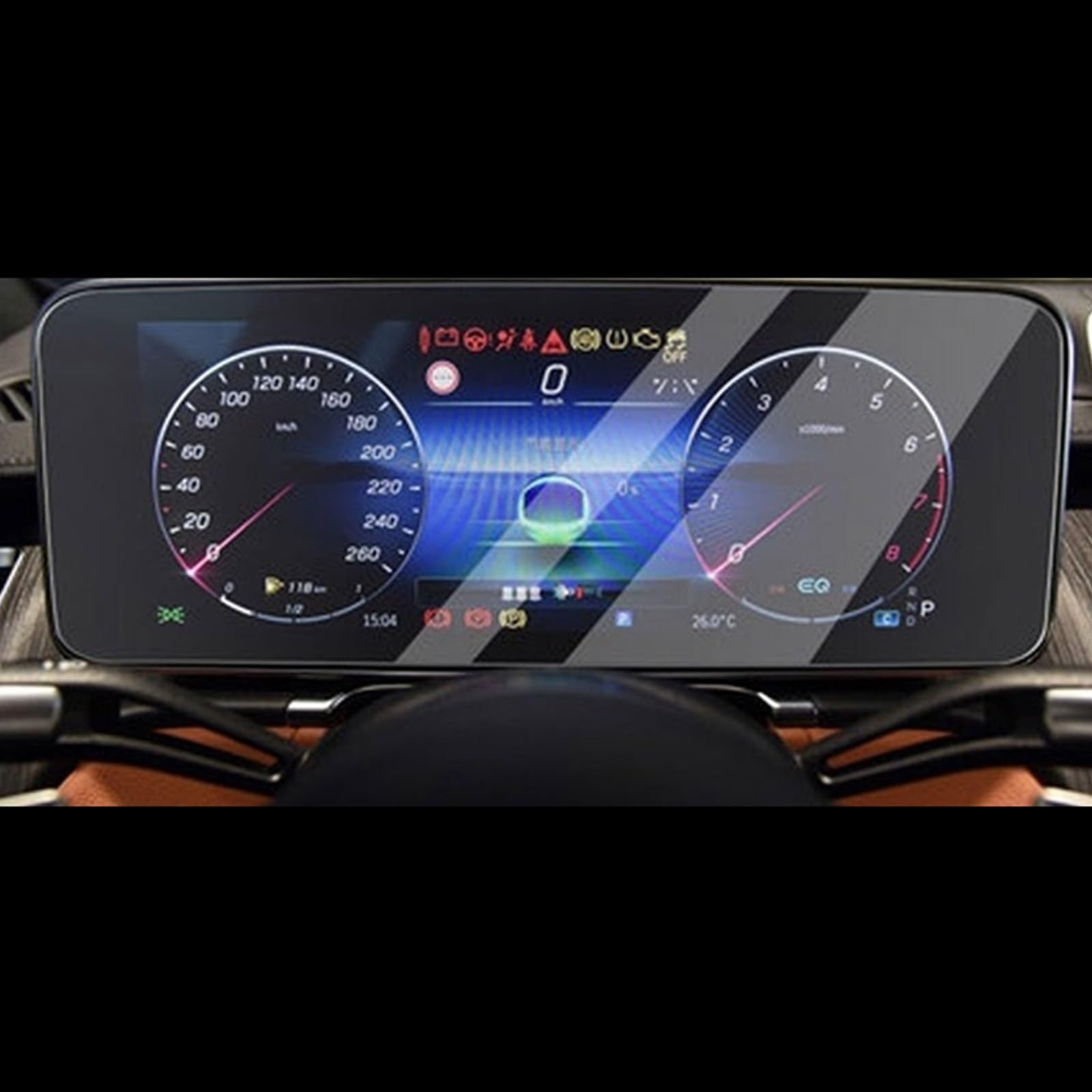 FVGOKMNA 12,8 Zoll Kompatibel Mit Mercedes Für Benz Für S-Class W223 2021 Auto-Navigationsschutz Gehärtetes Glas Displayschutzfolie Refit GPS Transparent Schutzfolie(2021) von FVGOKMNA