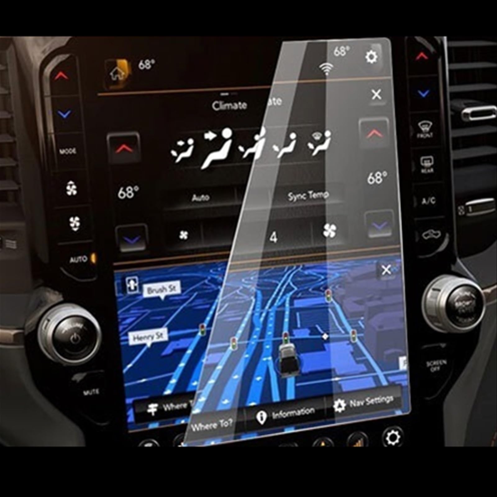 FVGOKMNA 12 Zoll Kompatibel Mit Dodge Für Ram 1500 2500 3500 2019 2020, Auto-Navigations-Displayschutz, Auto-Innenraum, Gehärtetes Glas, Filmaufkleber GPS Transparent Schutzfolie FVGOKMNA 12 Zoll Kompatibel Mit Dodge Für Ram 1500 2500 3500 2019 2020, Auto-Navigations-Displayschutz, Auto-Innenraum, Gehärtetes Glas, Filmaufkleber GPS Transparent Schutzfolie von FVGOKMNA