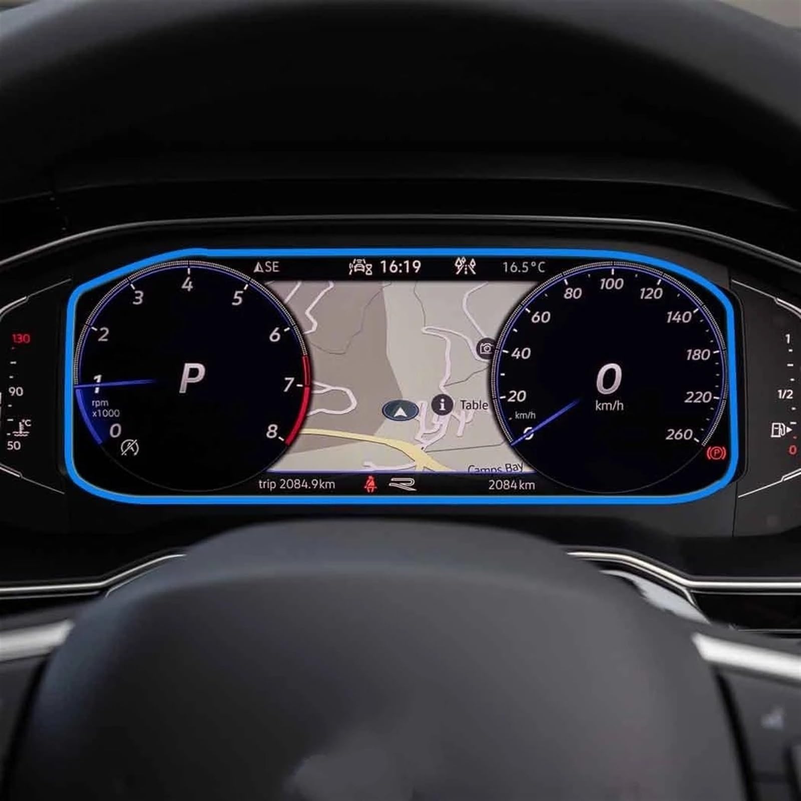 FVGOKMNA 9,2 Zoll Kompatibel Mit Taigo 2022 Auto GPS Navigation LCD Armaturenbrett Bildschirm Innenaufkleber Gehärtetes Glas Displayschutzfolie GPS Transparent Schutzfolie(Instrument) von FVGOKMNA